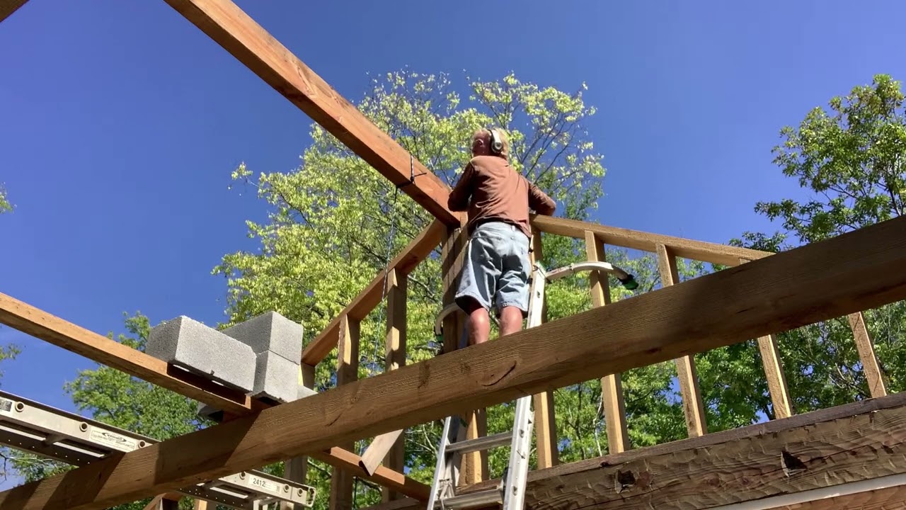 Log Cabin Build, Timber Framing and Decking from my LT50 Woodmizer Sawmill.