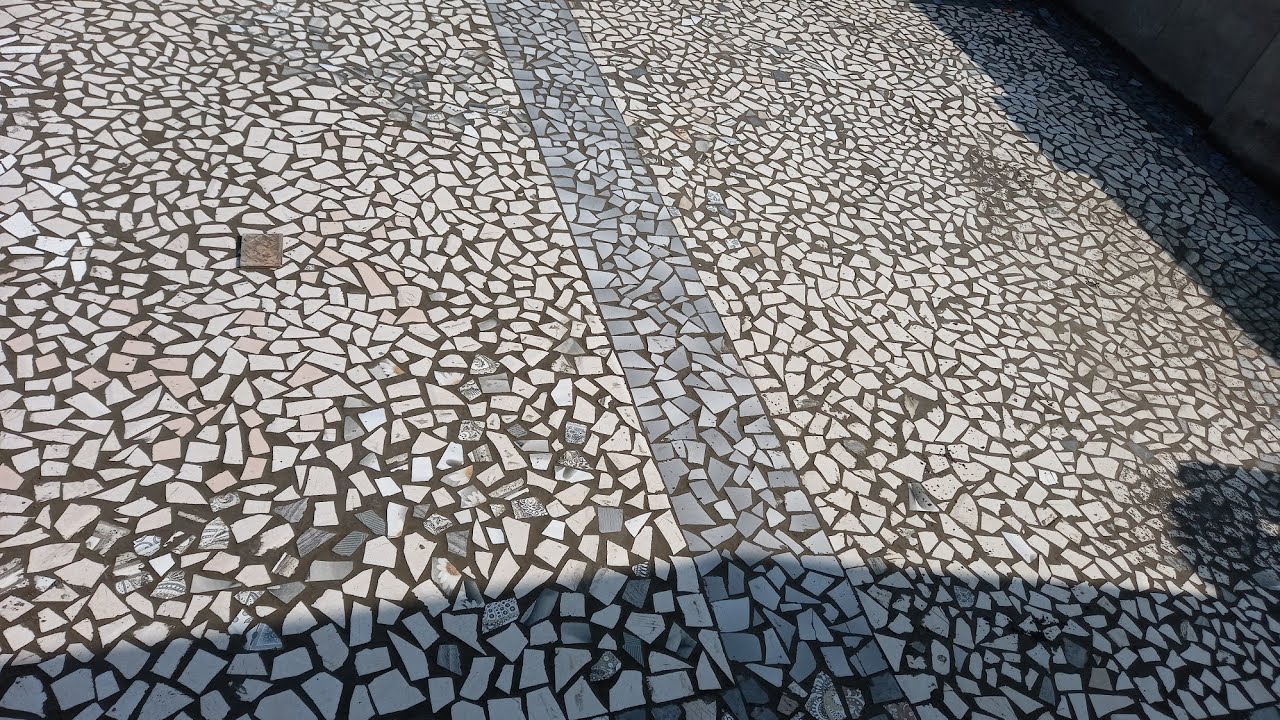 Terrace china mosaic flooring tiles installation with full details
