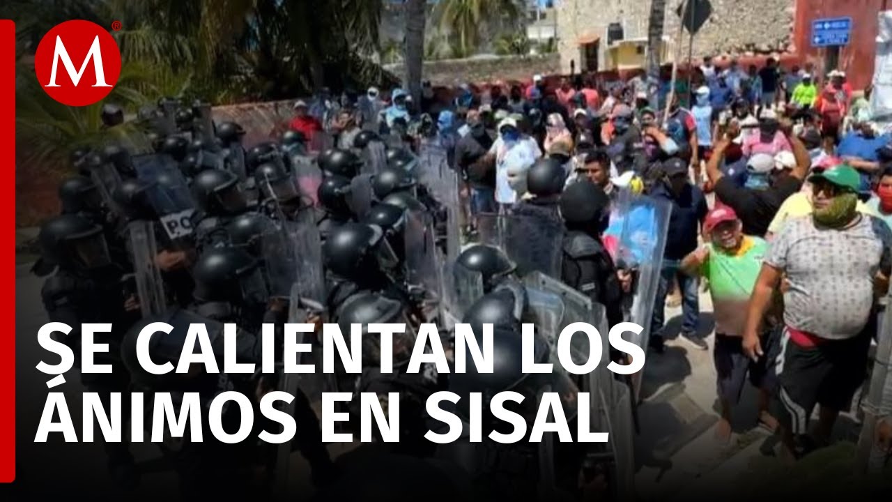 Pobladores de Yucatán se enfrentan a elementos de Fuerzas Estatales por devastación de manglares