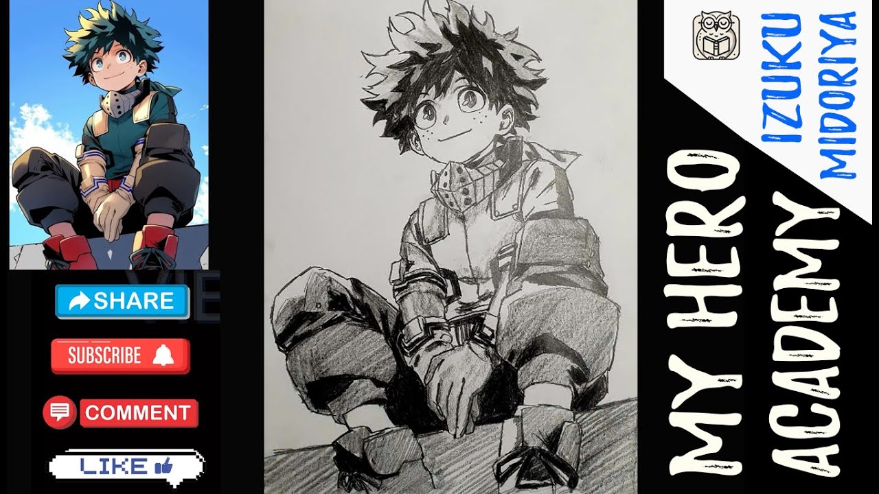 How to Draw Izuku Midoriya (Deku) Step by Step | My Hero Academy Art & Pencil drawing Tutorial