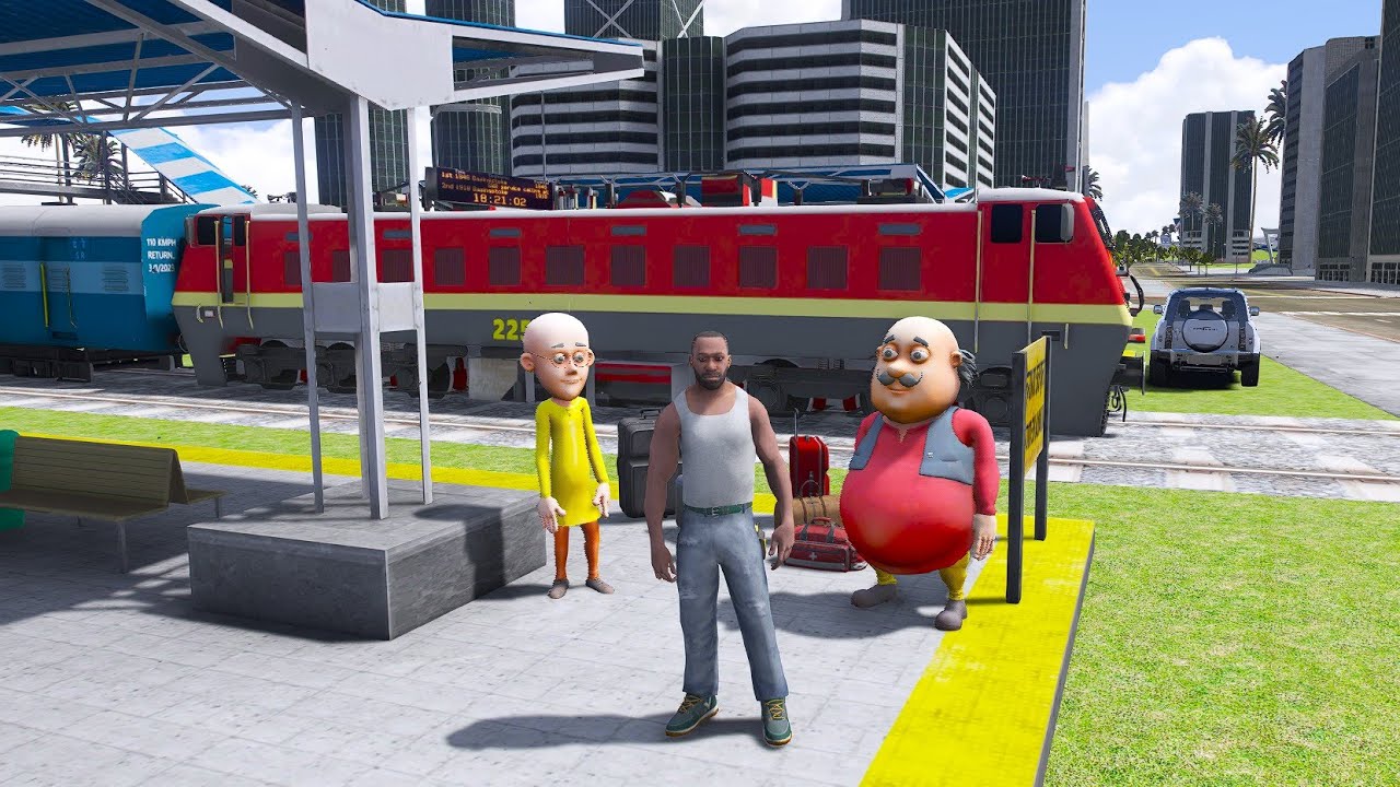 Motu Patlu Visit Franklin City in Indian Bike Driving 3D 