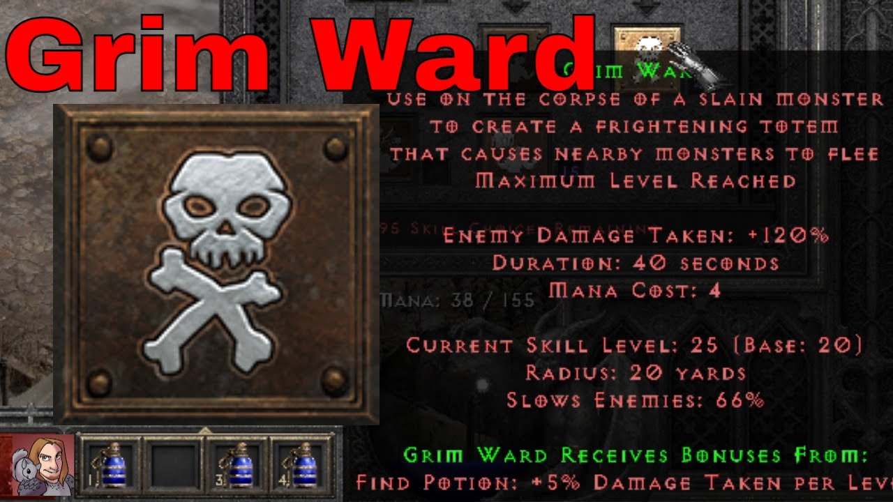 D2R Abilities & Skills - Grim Ward (Barbarian)