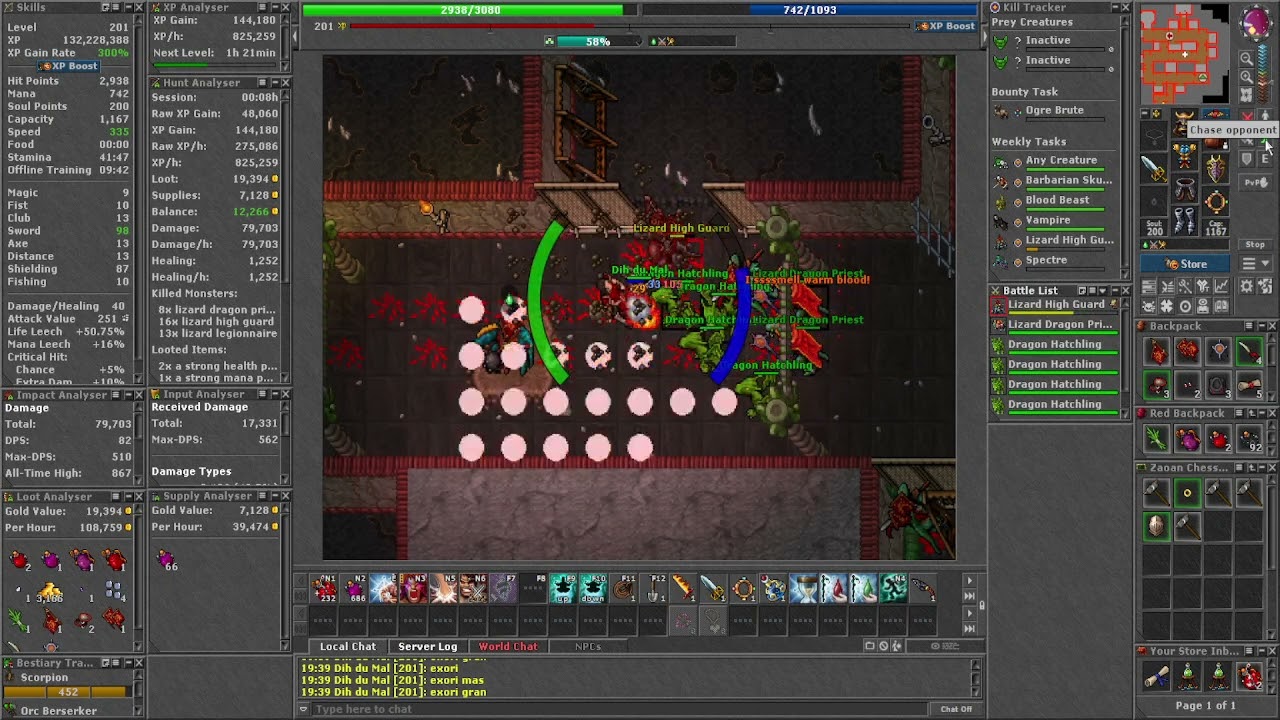 Tibia Knight do 1 ao 1000 - 06/03/26 - 201 até 202 - Lizard High Guard - Farmine
