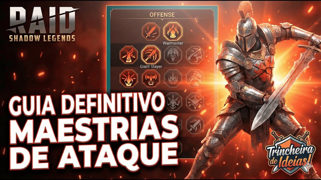Guia Definitivo: Maestrias de ATAQUE no Raid Shadow Legends!