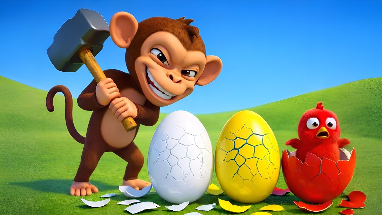 Monkey Funny! Naughty Monkey Stole Eggs 🐒🥚 Police Chase Compilation | Old MacDonald Cartoons
