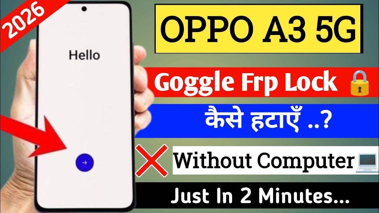 OPPO A3 5G (CPH2693) | FRP Bypass | Android 15 | Google Account Unlock | Without Pc | Method 2026m
