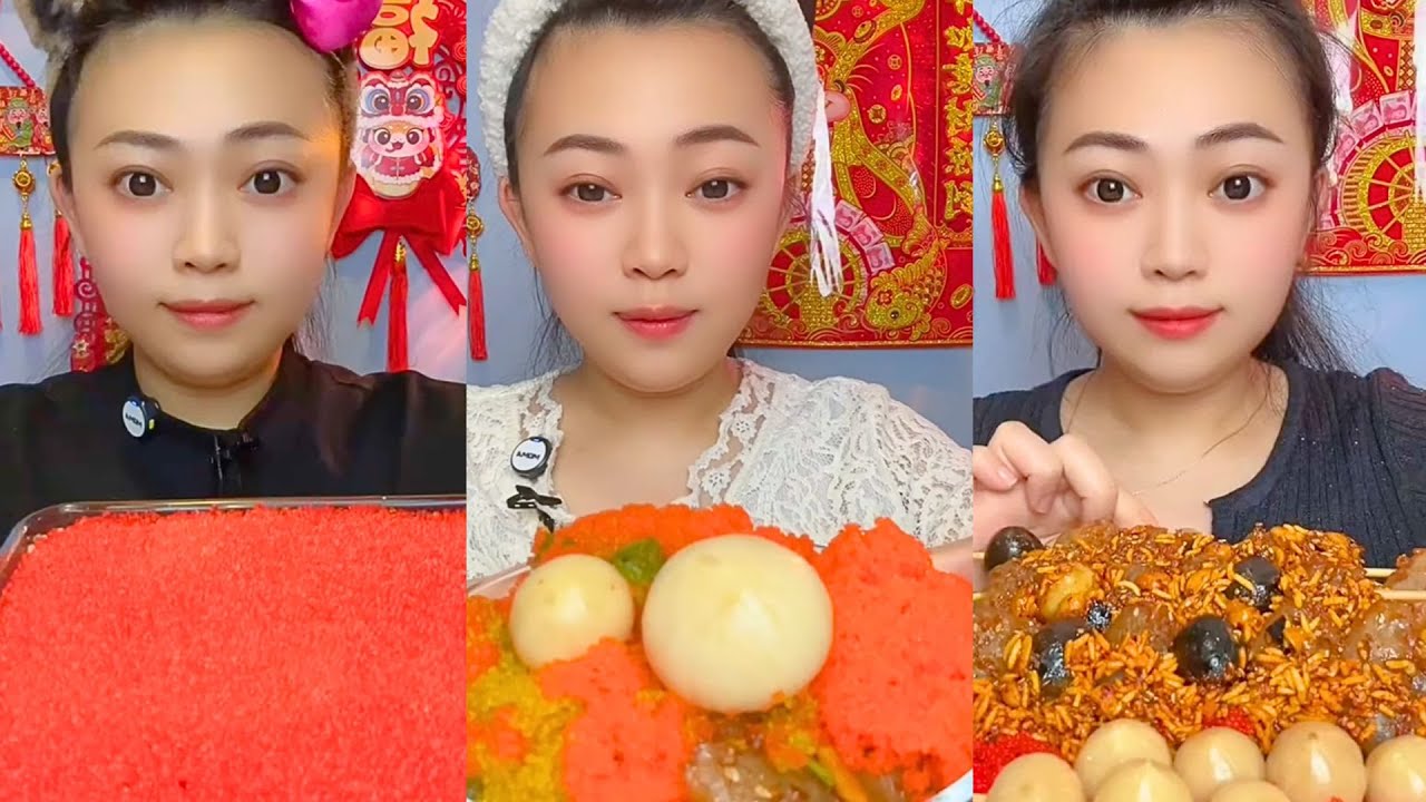 Extreme Colorful Snack ASMR Mukbang | Spicy Crunchy Egg Mix & Chinese Eating Sounds 