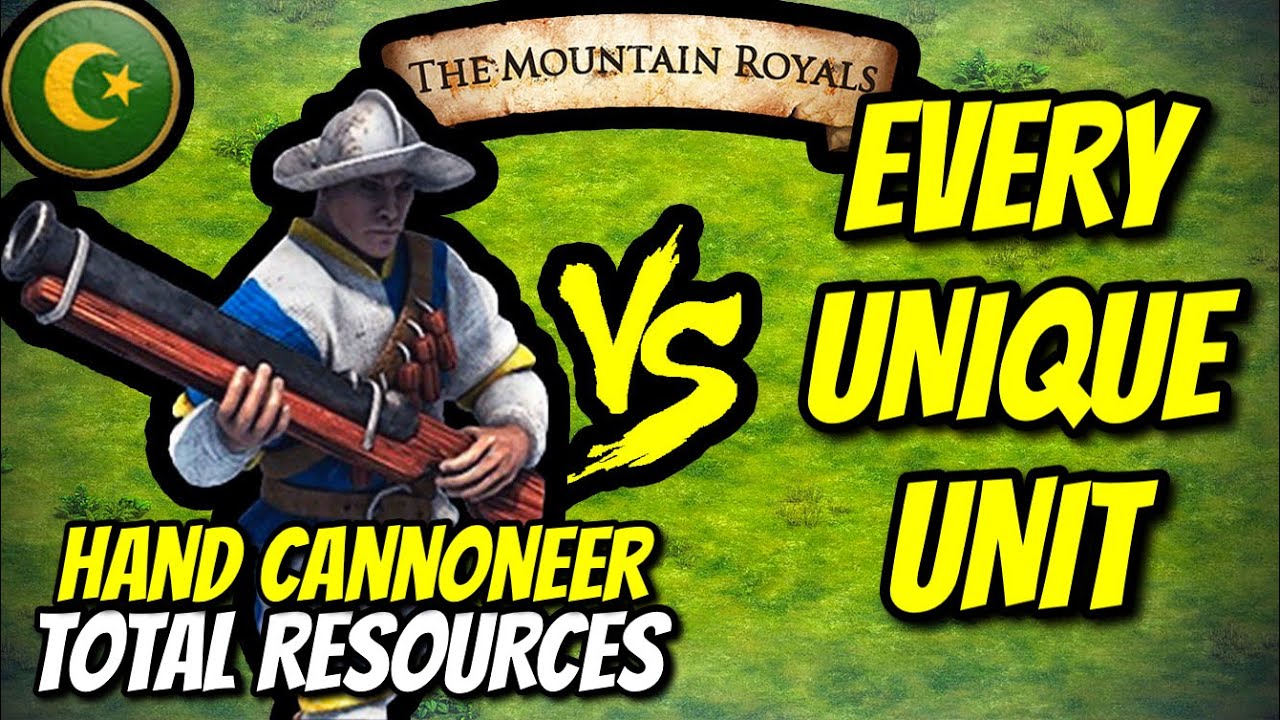 HAND CANNONEER (Turks) vs EVERY UNIQUE UNIT (Total Resources) | AoE II: DE