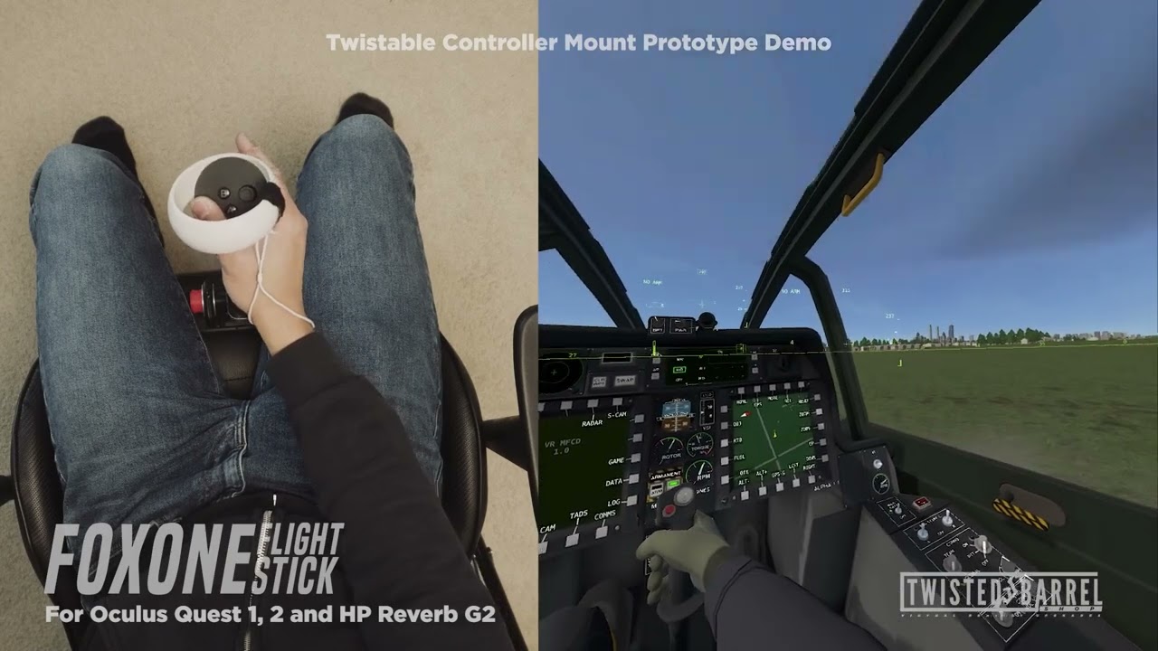 Twistable Controller Prototype for FOXONE VR Flight Stick | Oculus Quest 1, 2 | VTOL VR AH-94