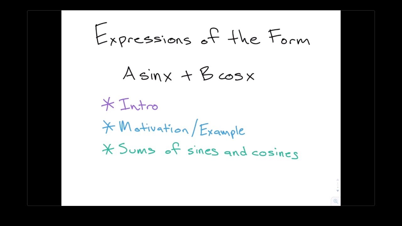Expressions of the form asinx + bcosx