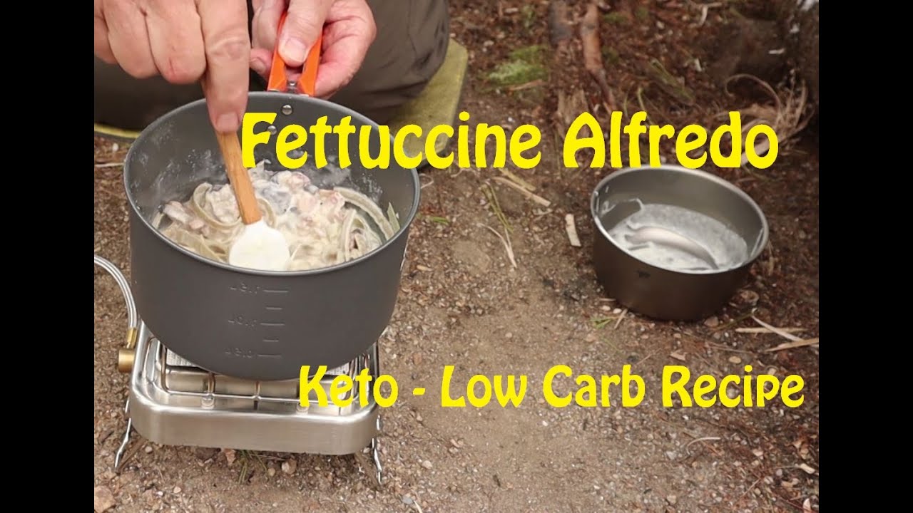 Fettuccine Alfredo Cooked in the Woods (Low-Carb, Keto Version)