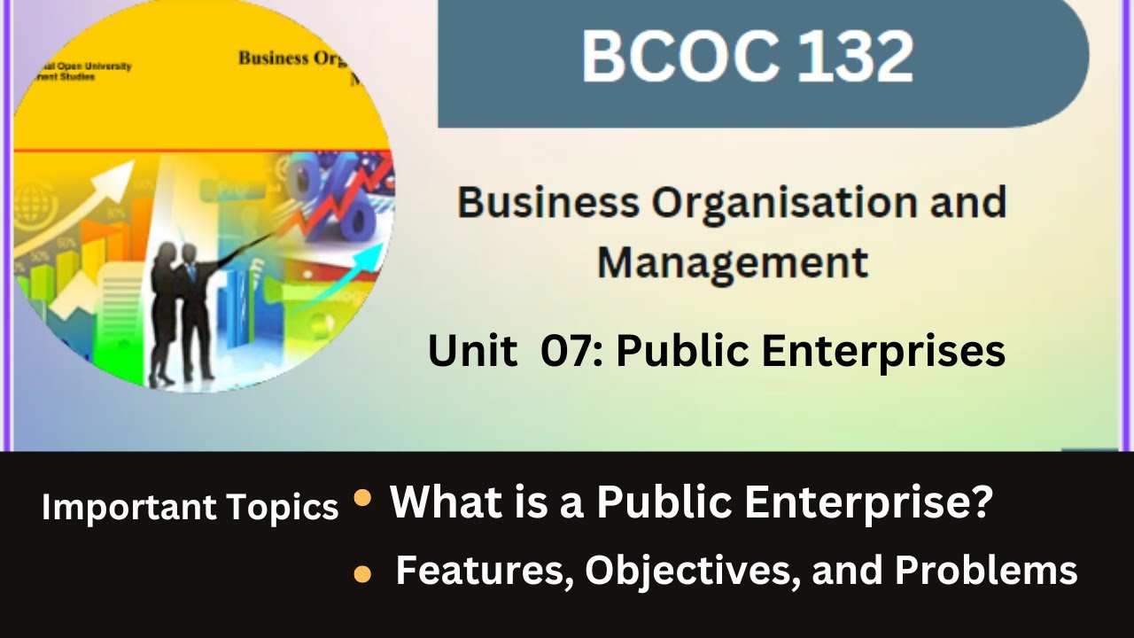 Business Organisation and Management| ignou bcoc 132| public enterprises ignou