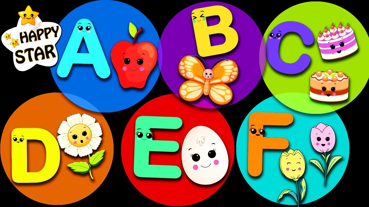 A for Apple, B for Butterfly! Alphabets Dance! Happy Star Dancing Baby Sensory Video PART-2