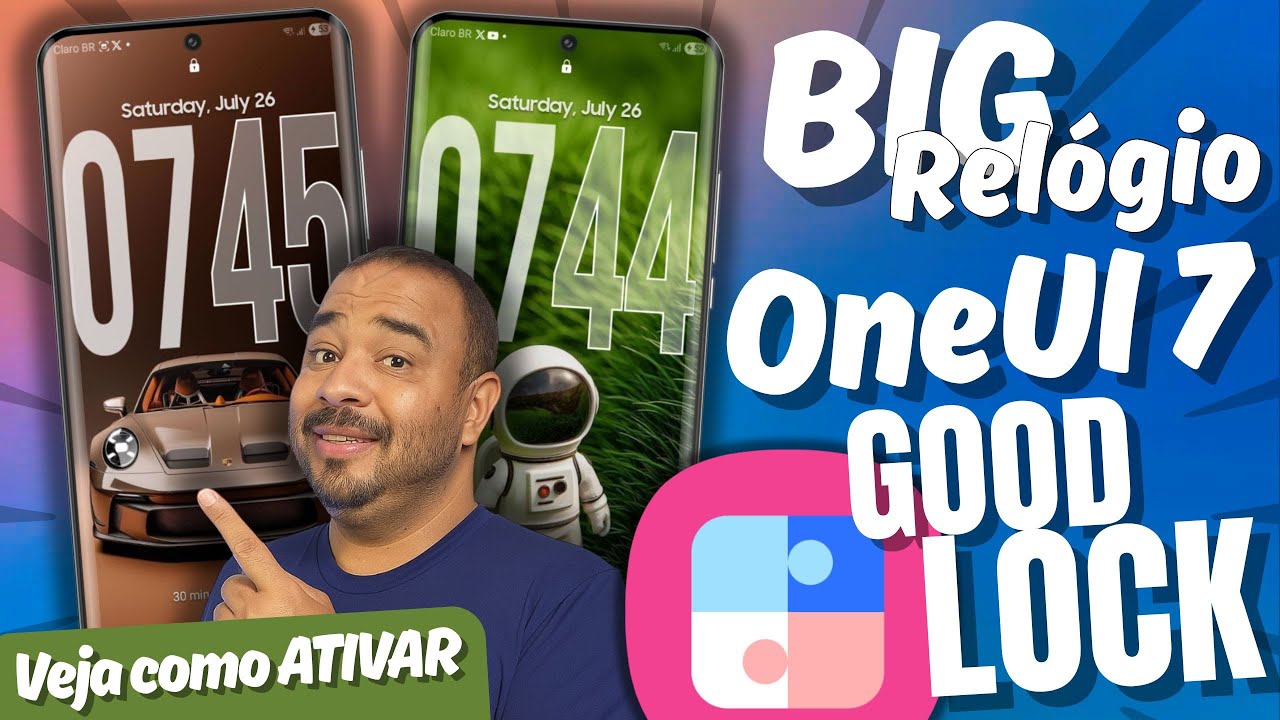 GOOD LOCK OneUI 7 Liberou o Big Relógio na TELA DE BLOQUEIO: É muito fácil aplicar !