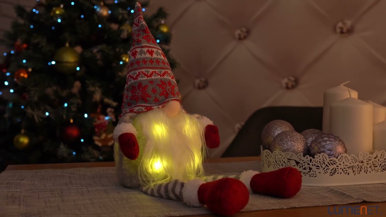 LED Christmas sitting elf, 27 cm, 3&times; AA, for indoors, warm white