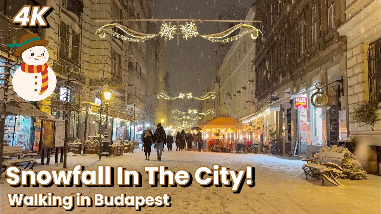 Walking In Snowy Budapest ❄️ | 4K City Tour 