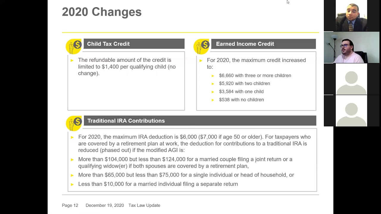 NEW TAX LAW UPDATES ( 12/19/2020)