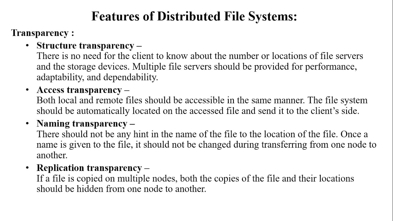 Distributed file system|Features of DFS|File Models File Accessing Models.File Sharing Semantics