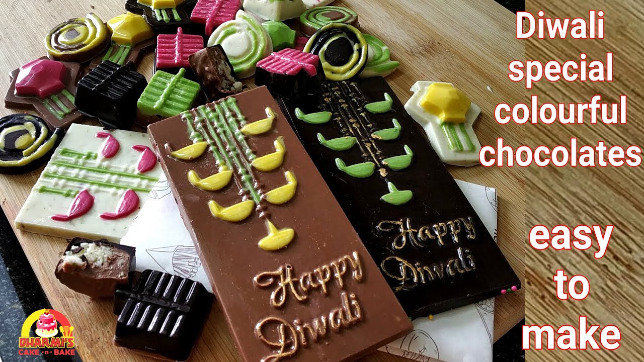 Diwali Special Colourful Chocolates | Easy Chocolate Recipes | How to make Chocolates