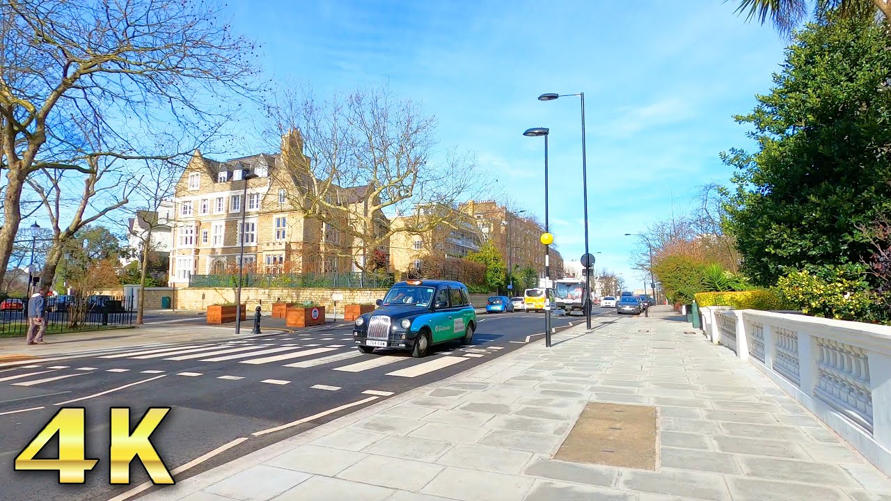 London Walk - 4K (Ladbroke Road, Horbury Crescent, Kensington Park Gardens)