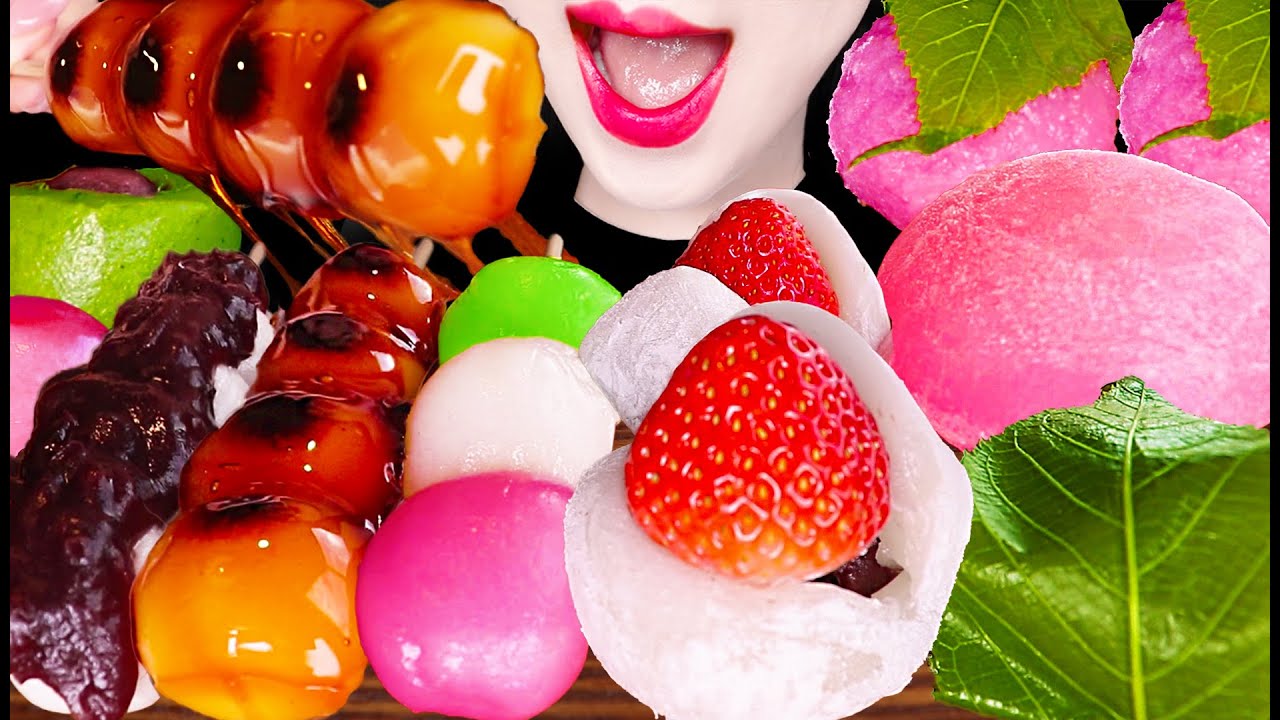 ASMR JAPANESE MOCHI, SNOW BALL, DANGO 일본 편의점 모찌 당고 먹방 MUKBANG