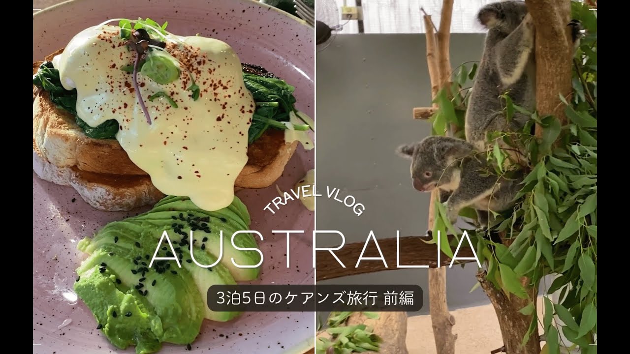 【ケアンズVlog前編】ジェットスターで行く3泊5日20代夫婦二人旅👫ケアンズ市内観光🇦🇺ビーチが見えるおしゃれカフェ＆グルメ☕️ホテルルームツアー🏨無料プール🐠ナイトマーケット🌙ショッピング🛍️