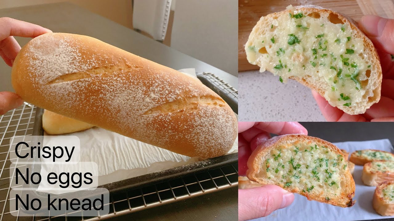 No knead Simple and Delicious Garlic Bread! No egg Easy Bread recipes for beginner