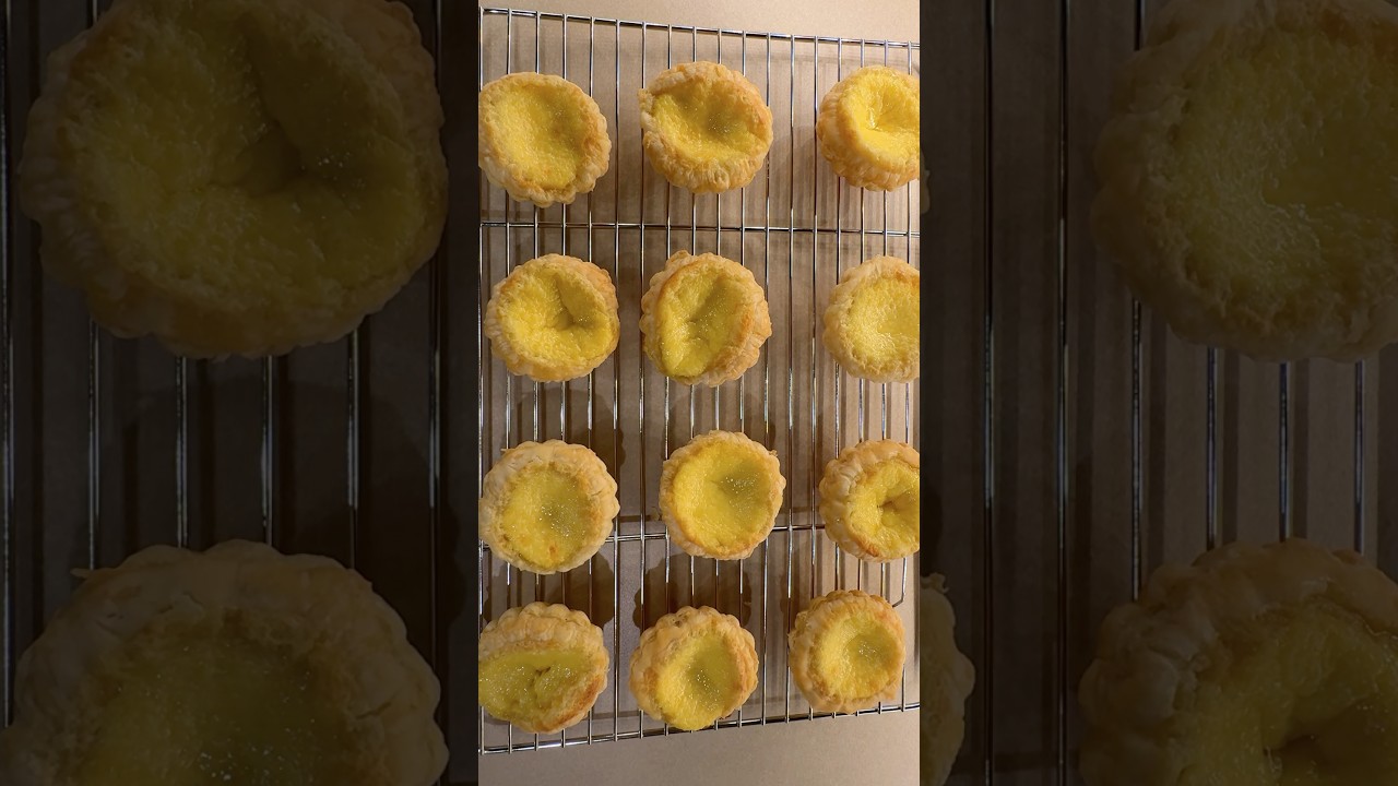 the only time it's okay to be flakey.🥚 easy egg tarts using frozen puff pastry. #eggtart #eggtarts