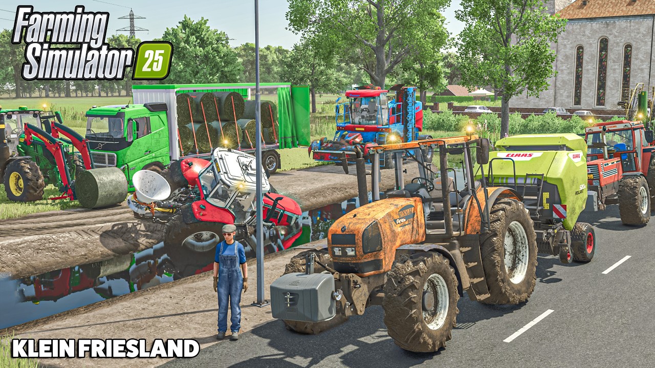 Hard Work! Manual Bale Loading & Grass Bale Process | KLEIN FRIESLAND | Farming Simulator 25