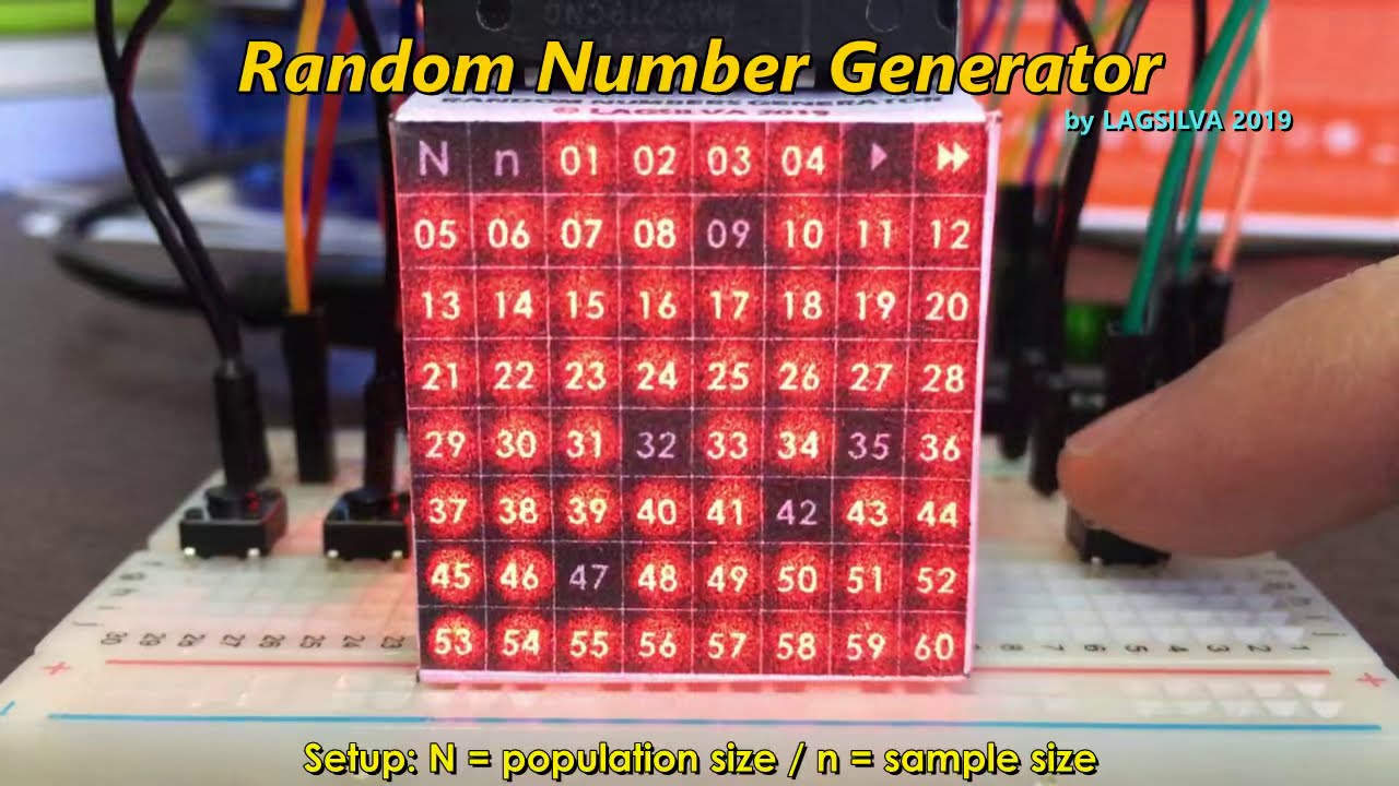 Random Number Generator with 8x8 LED Matrix and Arduino