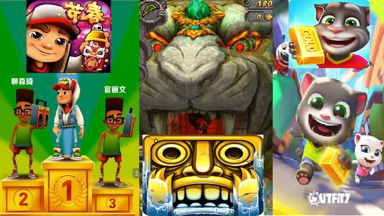 Subway Surfers online vs Temple Run 2 Sky Summit vs Talking Tom Gold Run #1 - TLKK