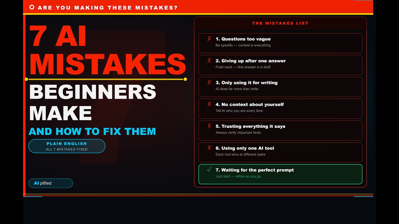 The Biggest AI Mistakes Beginners Make (And How to Fix Every Single One)