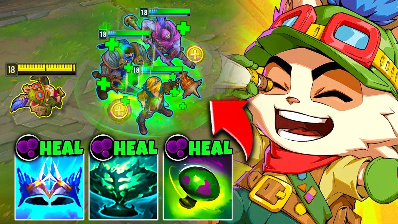 TEEMO BUT MY SHROOMS ARE HEALTH PACKS WITH UNLIMITED HEALING (NEW ITEM)