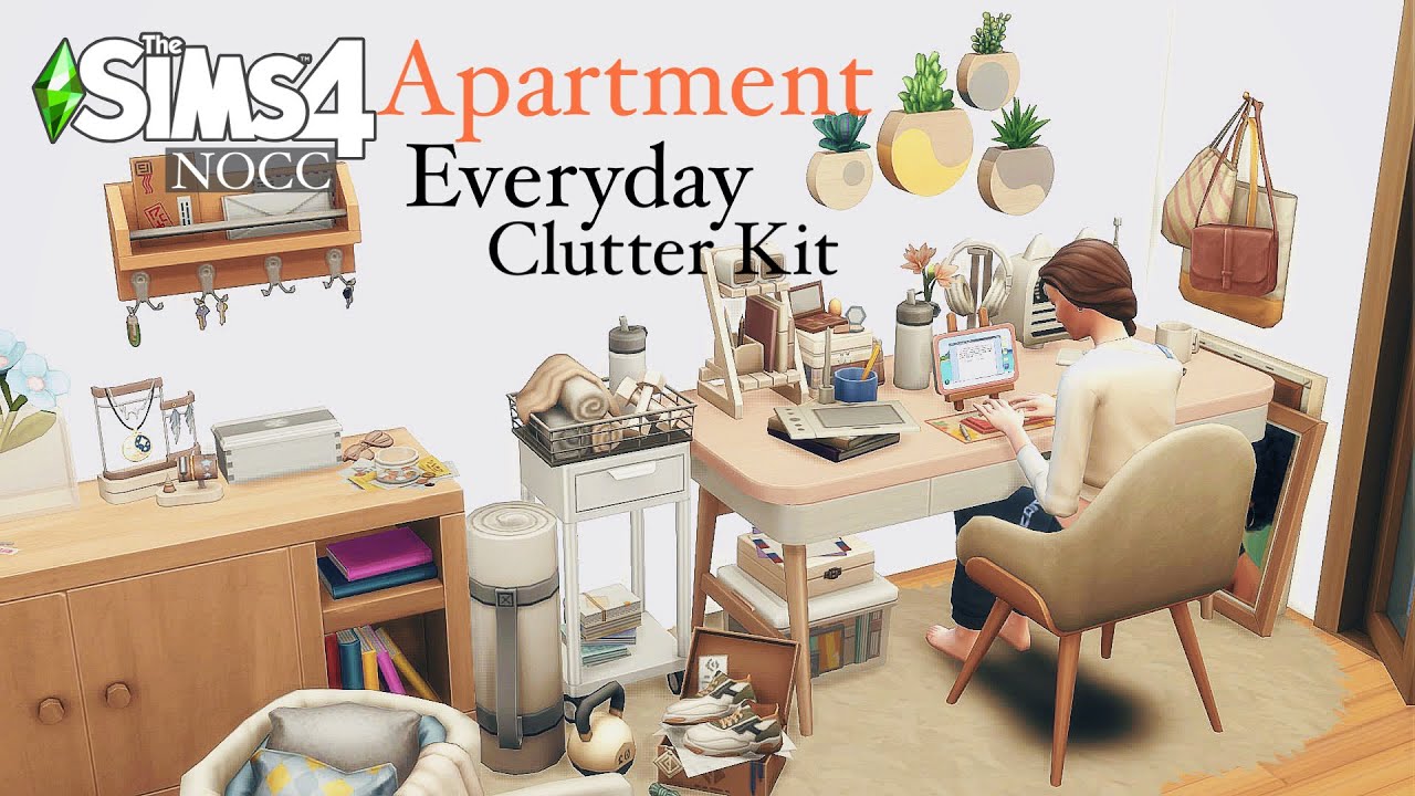 APARTMENT 小さなアパート Everyday Clutter Kit  [ Sims4 ]  No CC | Speed Build | シムズ４建築