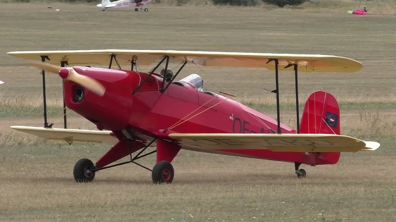 B&uuml;cker-Tatra B&uuml;-131 Jungmann landing at Airfield Spitzerberg | OE-AKD