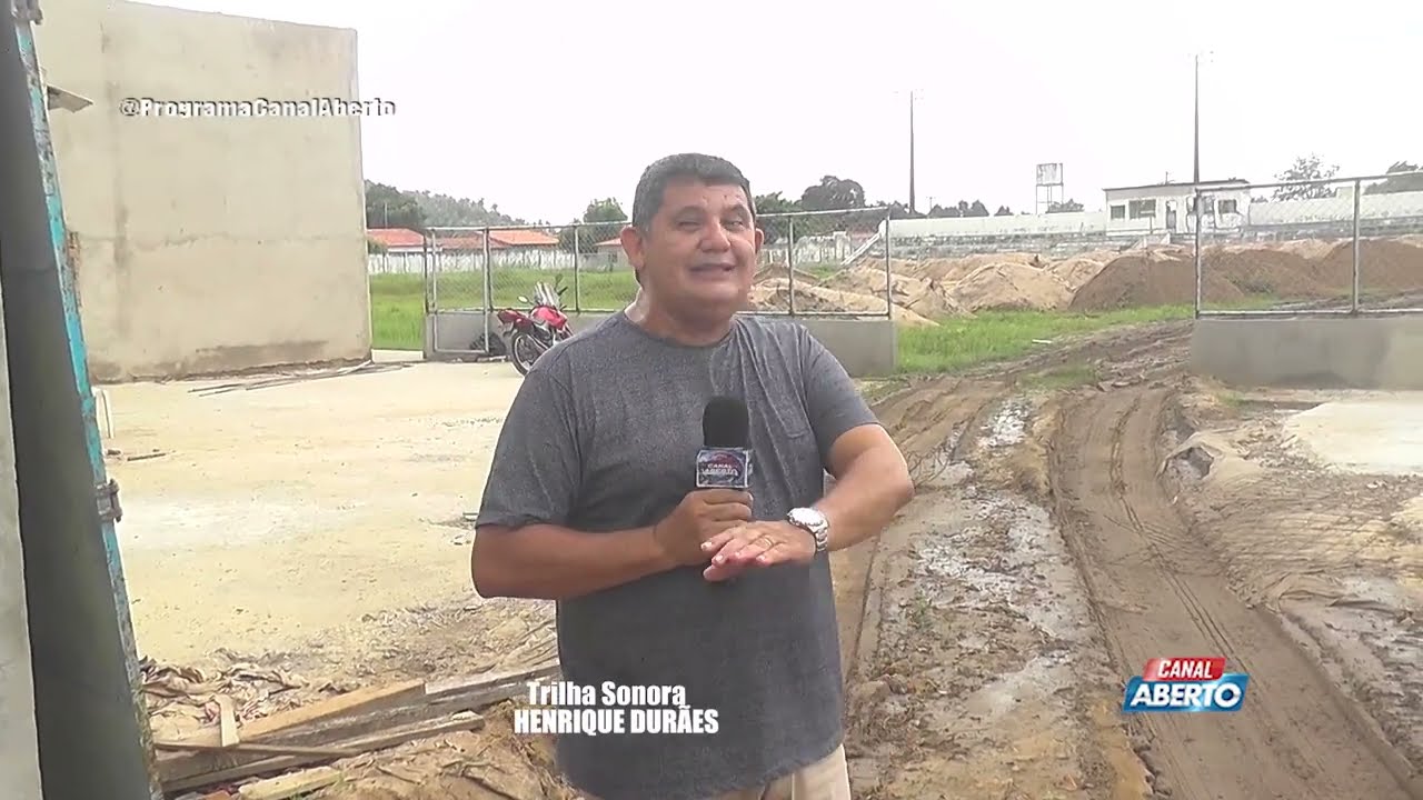 Obras do estádio municipal estão em ritmo acelerado.
