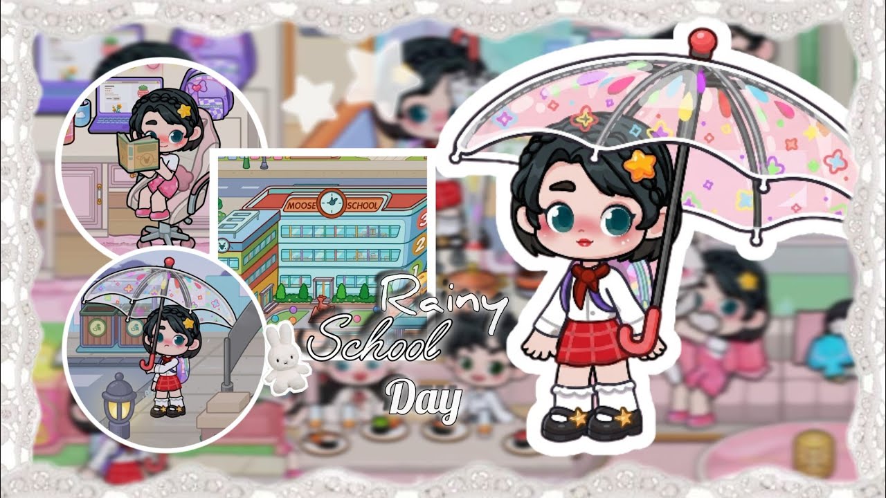 Anya rainy School day 🏫🎒⛈️🌂 | GAMEWORLD vLoG | no talking (ASMR) | #gameworld 