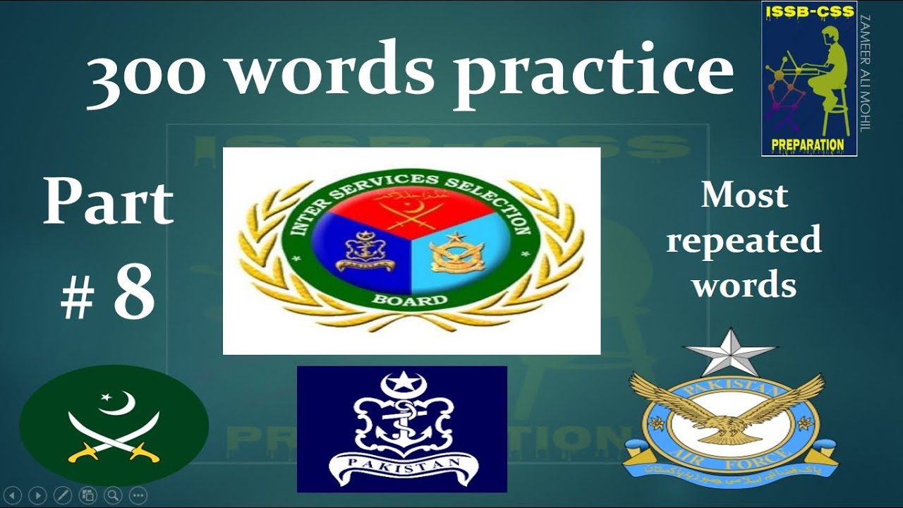 word association test issb practice  |  practice# 8  |  300 most repeated words in issb