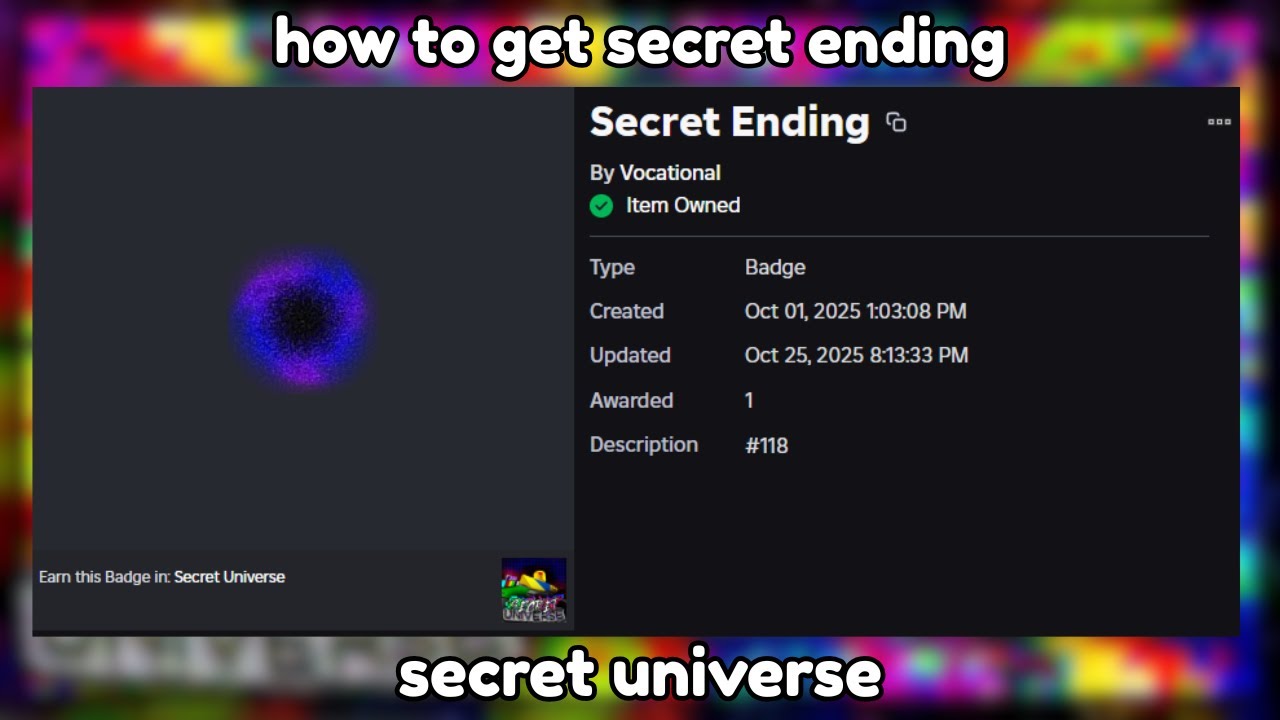 how to get secret ending (secret universe roblox)