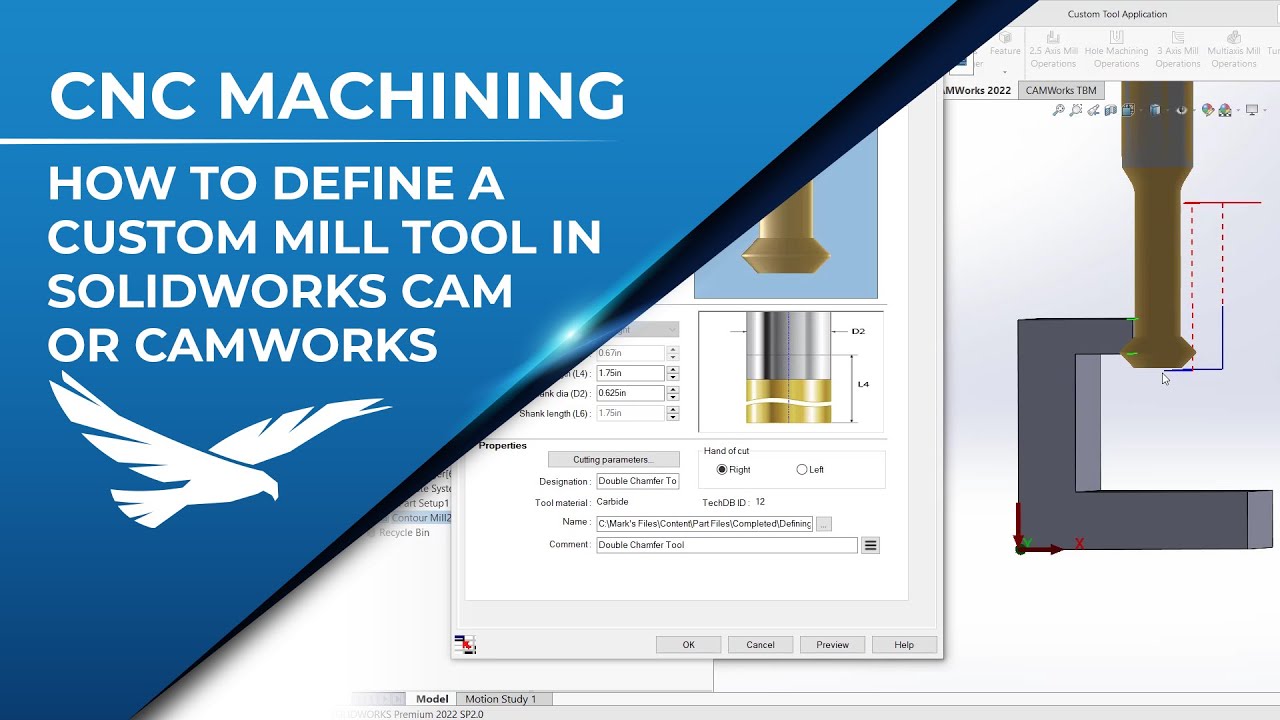 Defining a Custom Mill Tool in SolidWorks CAM or CAMWorks