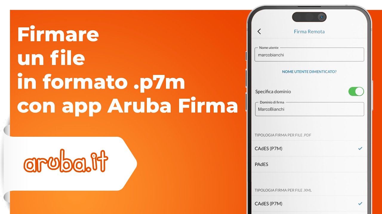 Firmare un file CAdES (.p7m) con l&rsquo;app Aruba Firma Digitale