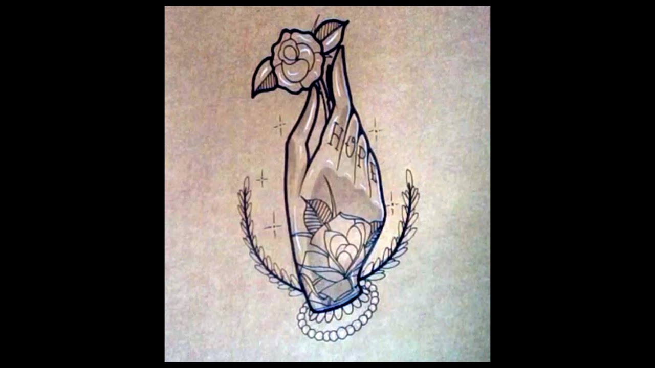 How to Draw A Hand Tattoo Style By thebrokenpuppet