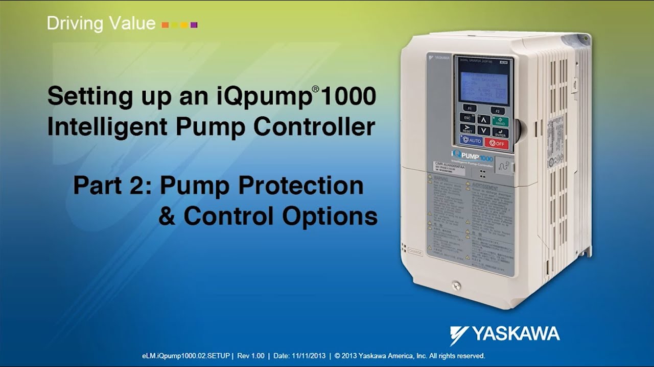 Setting up an iQpump1000 Intelligent Pump Controller Part 2: Pump Protection & Control Options