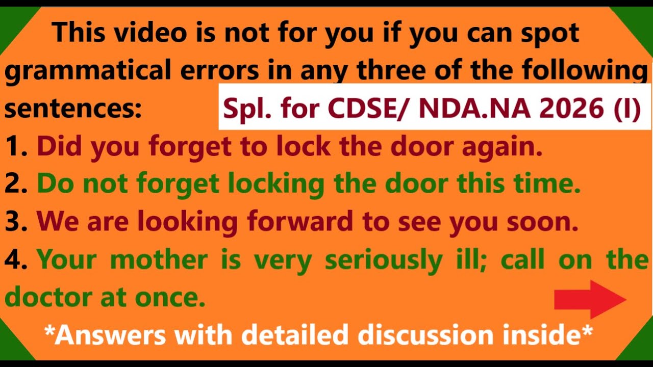 CDSE NDA Spl/Model Questions/ Common Errors 1/12