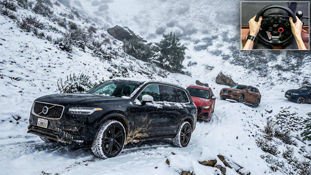 GTA V FiveM | Snow Offroad with Volvo XC90 & Audi SQ8 ❄️ | Steering Wheel Gameplay
