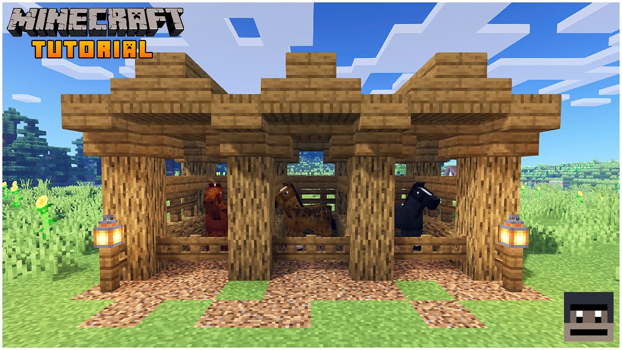 Minecraft | Учебное пособие по созданию конюшен для лошадей