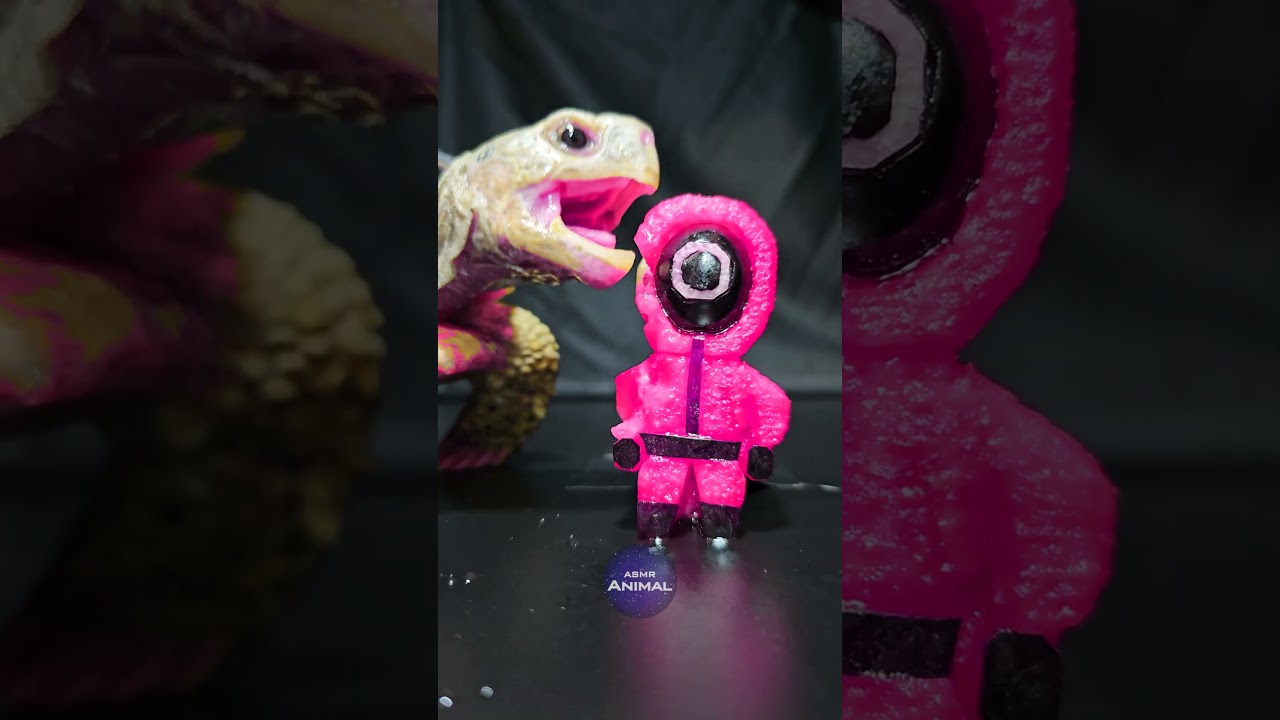 Squid Game ASMR Mukbang Eating Pink Soldier 🦑 Turtle Tortoise