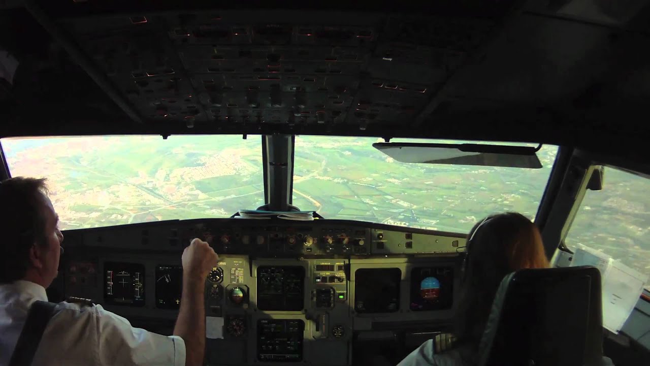 Cockpit view landing in Algiers