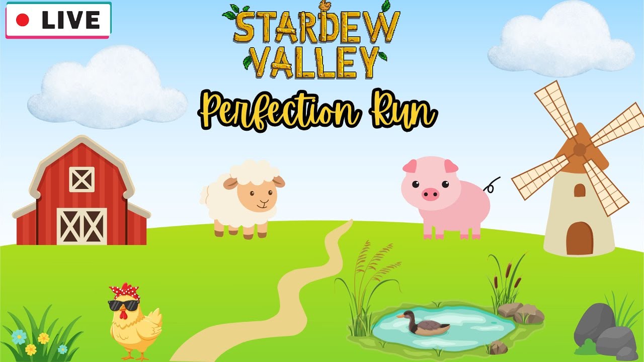 Stardew Valley | First Perfection Run | Perfecta Farm | Live Stream |