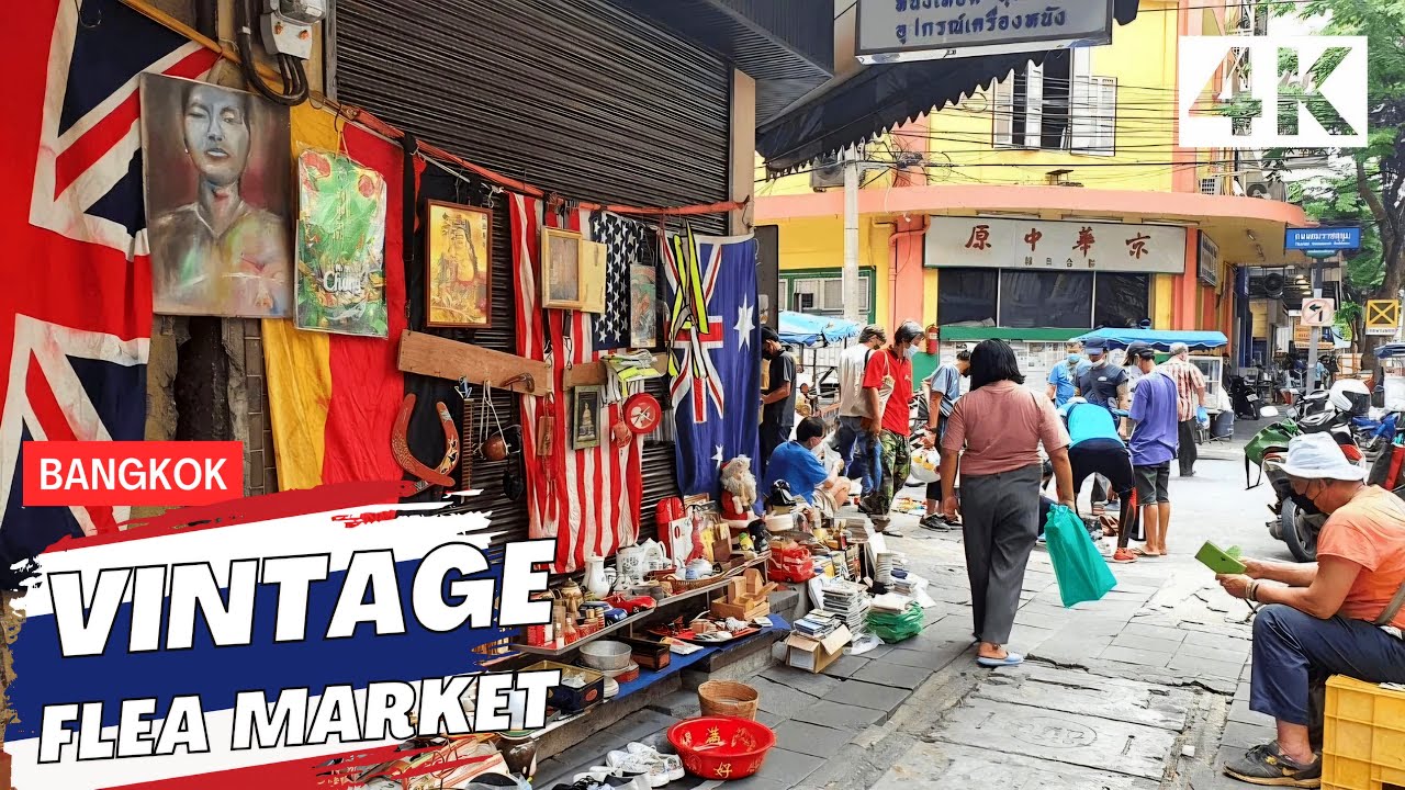 [4K] Charoen Krung Road in Bangkok 🇹🇭 Walking Tour (ASMR - Binaural City Sounds)